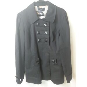 Sandro Sportswear Women's Jacket Double Breasted Coat Military Sz L Cotton Flaw‎